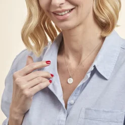 Pendentif Zodiaque Rond Argent Blanc