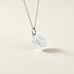 Pendentif Zodiaque Rond Argent Blanc