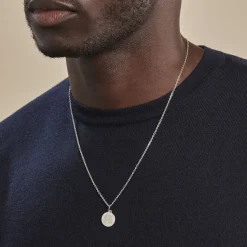 Pendentif Zodiaque Rond Argent Blanc