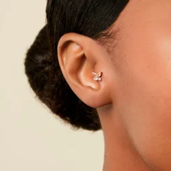 Piercing Clairette Argent Blanc Oxyde De Zirconium