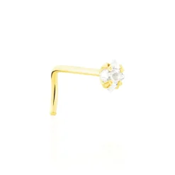 Piercing De Nez Fethi Serti Griffe Or Jaune Oxyde De Zirconium