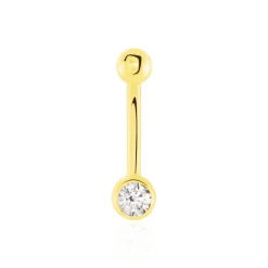 Piercing De Nombril Jan Or Jaune Oxyde De Zirconium