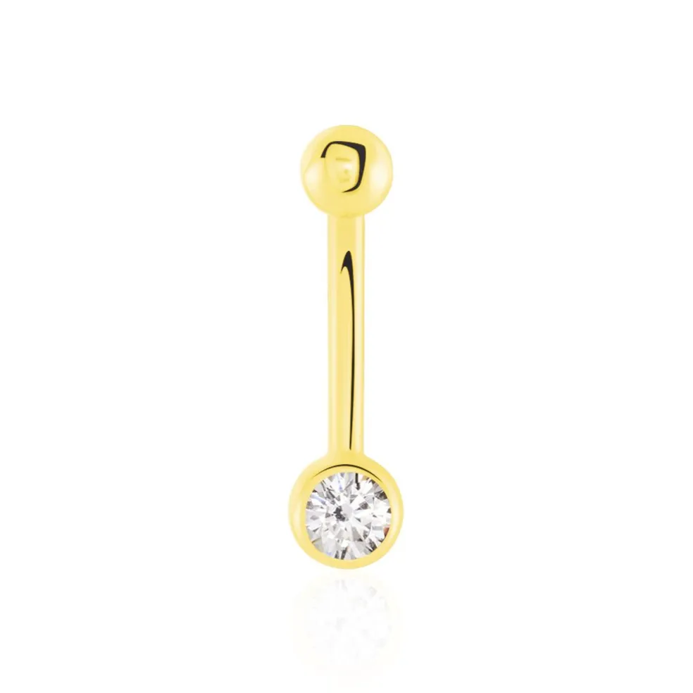 Piercing De Nombril Jan Or Jaune Oxyde De Zirconium