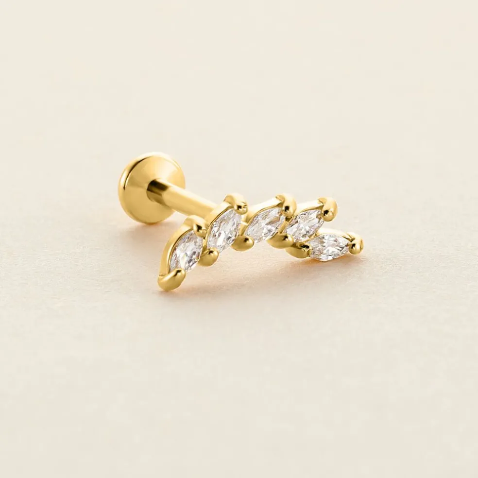 Piercing D'hélix Alicante Acier Jaune Cristal