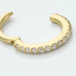 Piercing D'oreille Or Jaune Amaranthe Oxydes De Zirconium