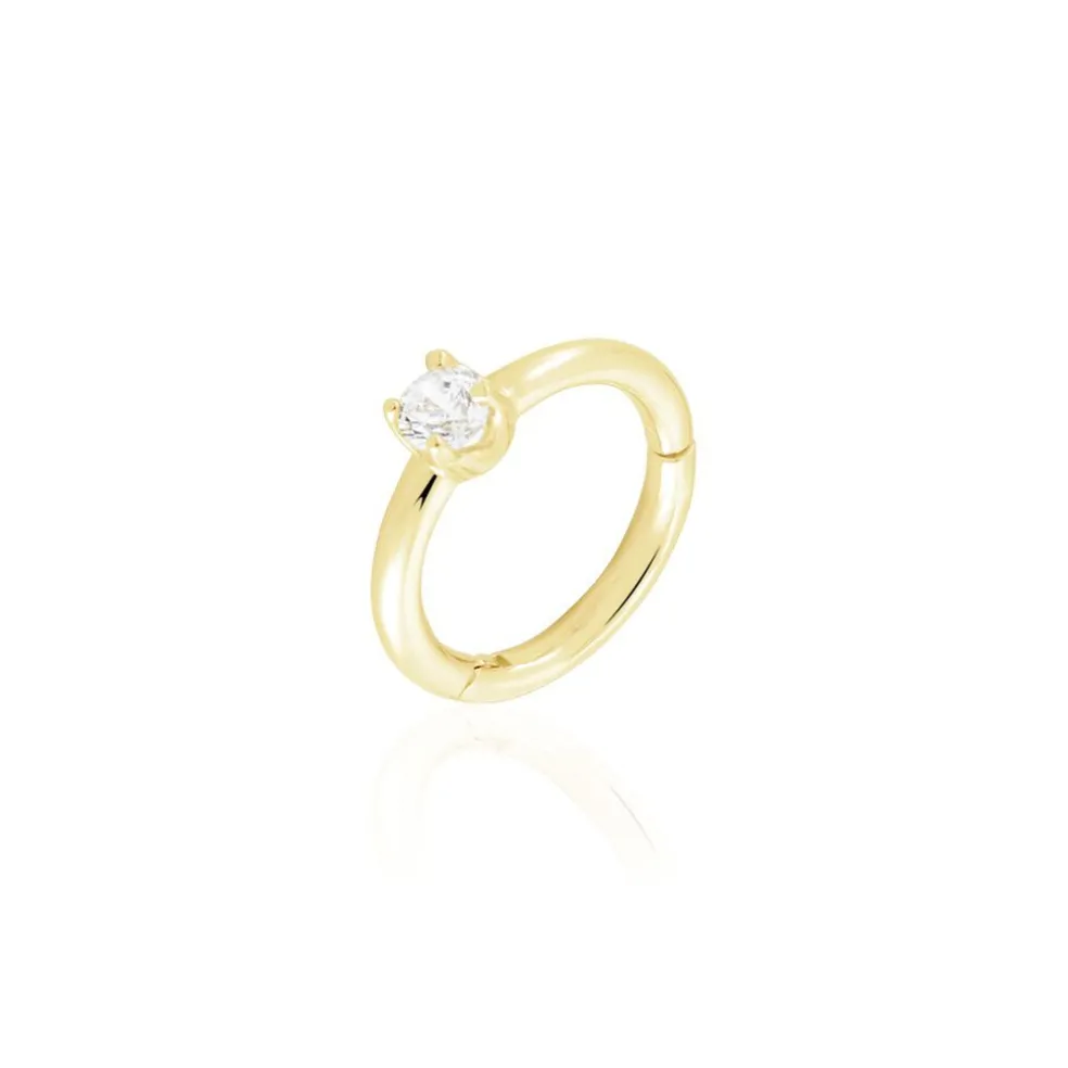 Piercing D'oreille Or Jaune Ailantie Oxyde De Zirconium