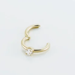 Piercing D'oreille Or Jaune Ailantie Oxyde De Zirconium