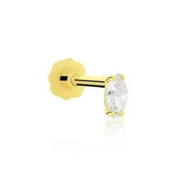 Piercing D'oreille Or Jaune Albiza Oxyde De Zirconium