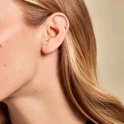 Piercing D'oreille Or Jaune Artemia Oxyde De Zirconium