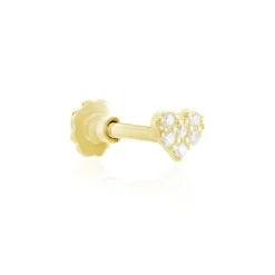 Piercing D'oreille Or Jaune Adasonia Oxydes De Zirconium