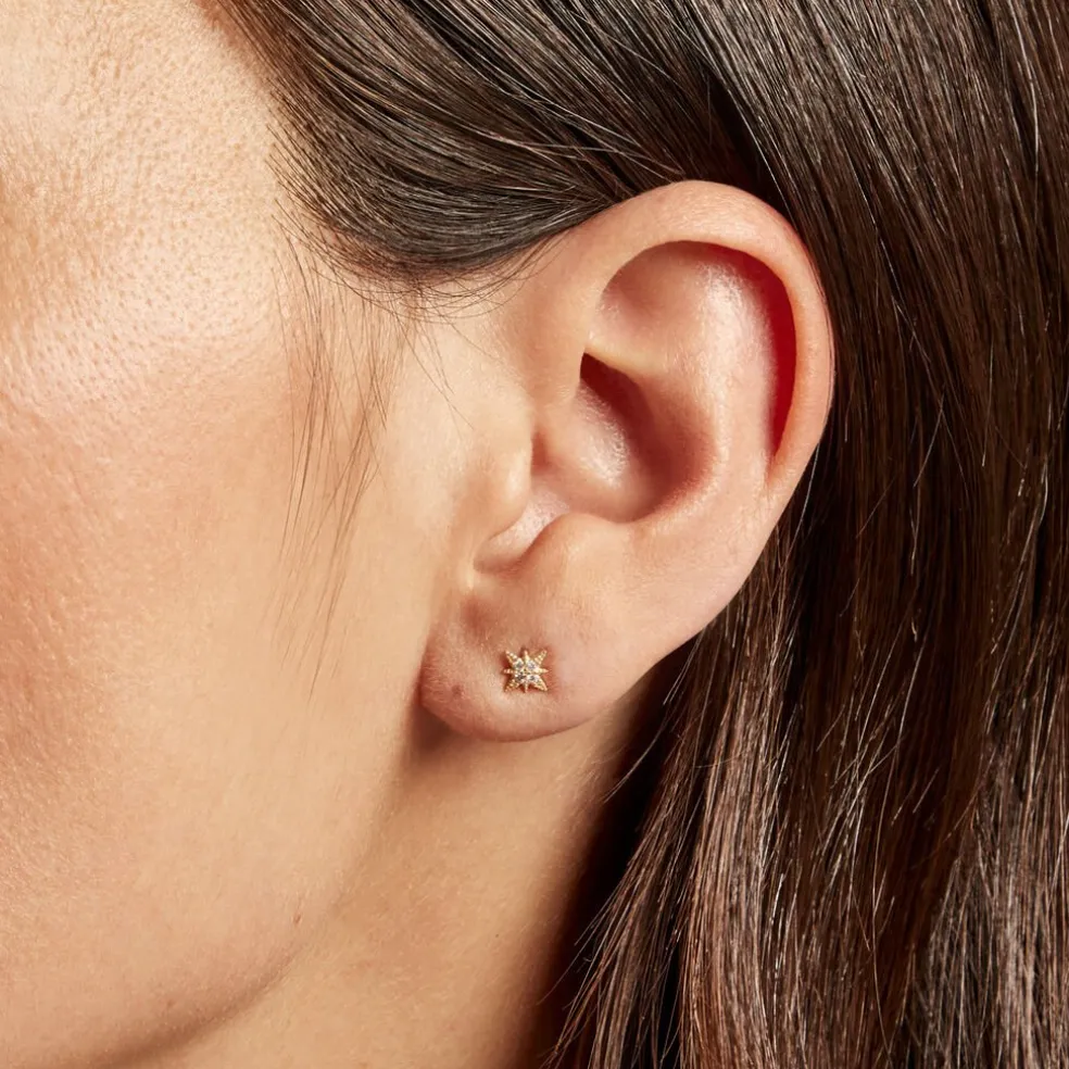 Piercing D'oreille Unitaire Geronimo Or Jaune Oxyde De Zirconium