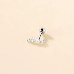 Piercing D'oreille Unitaire Acadia Argent Blanc Oxyde De Zirconium