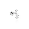 Piercing D'oreille Unitaire Roseau Argent Blanc Oxyde De Zirconium