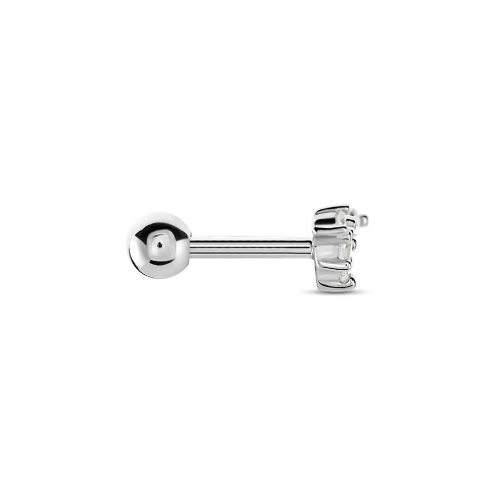 Piercing D'oreille Unitaire Nara Argent Blanc Oxyde De Zirconium