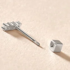 Piercing D'oreille Unitaire Argent Gauri Oxyde De Zirconium