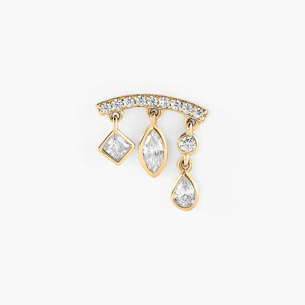 Piercing D'oreille Unitaire Tyrese Or Jaune Oxyde De Zirconium