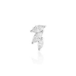 Piercing D'oreille Unitaire Fox Argent Rhodié Oxyde De Zirconium