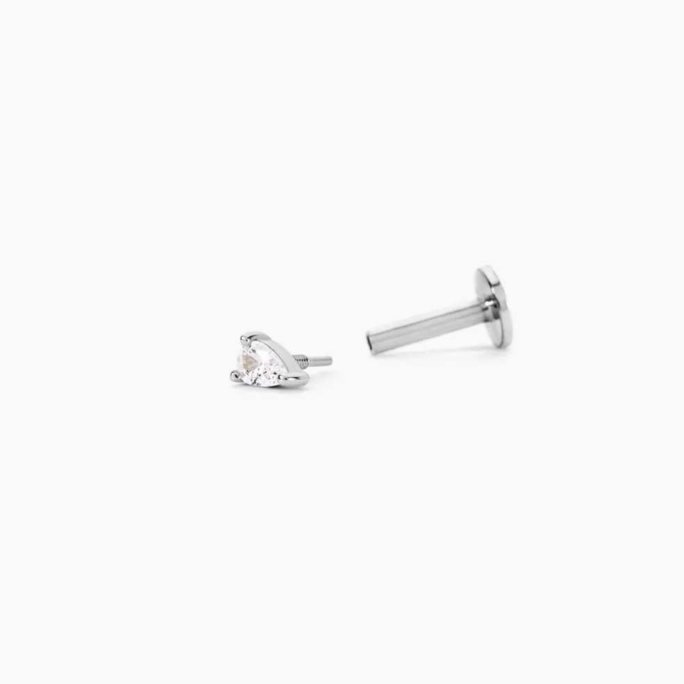 Piercing Dulcy Argent Blanc Oxyde De Zirconium