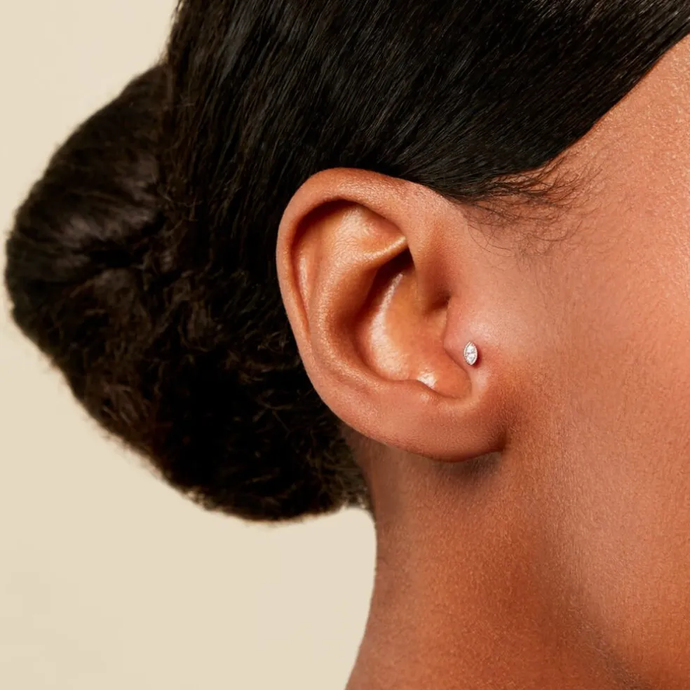 Piercing Oliviana Argent Blanc Oxyde De Zirconium