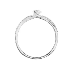 Solitaire Accompagné Laetitianne Or Blanc Diamant Synthétique