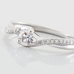Solitaire Accompagné Laetitianne Or Blanc Diamant Synthétique