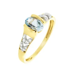 Solitaire Laetitienne Or Jaune Topaze Oxydes