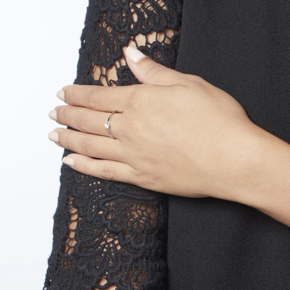 Solitaire Natalia Platine Blanc Diamant