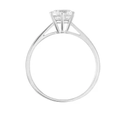 Solitaire Or Blanc Laurian Oxyde De Zirconium Blanc