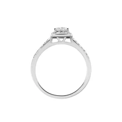 Solitaire Or Blanc Princessa Diamant Synthetique