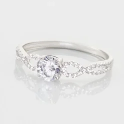 Solitaire Or Blanc Sevastiane Oxyde De Zirconium