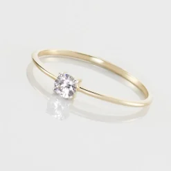 Solitaire Or Jaune Philys Oxyde De Zirconium