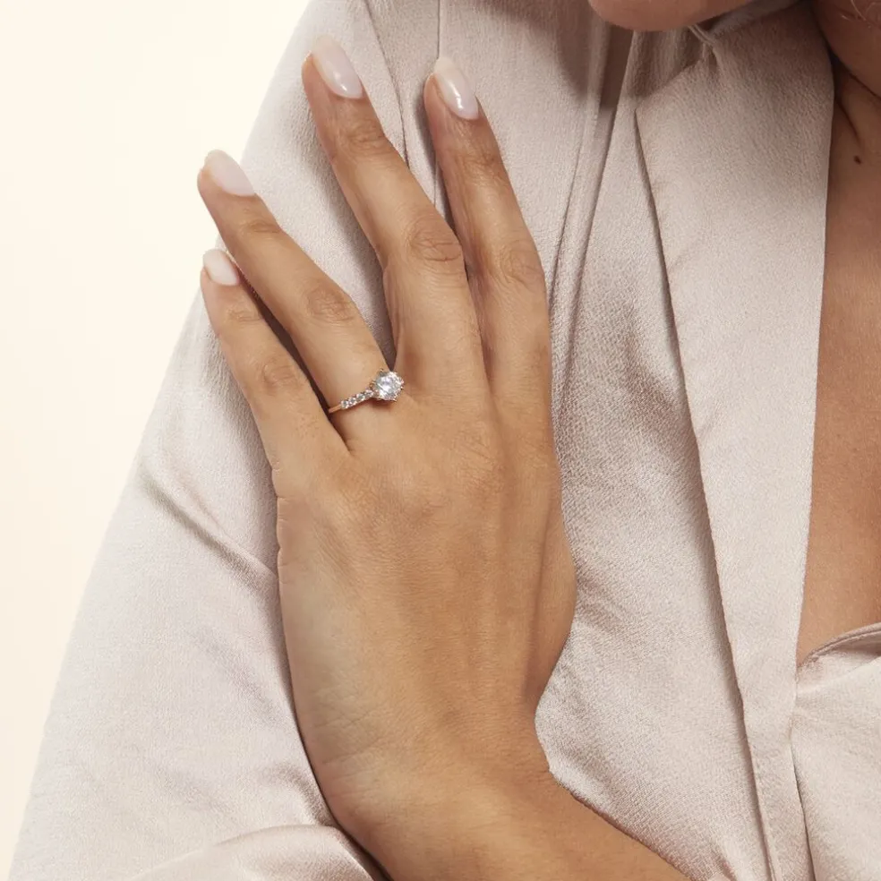 Solitaire Or Jaune Rachile Oxyde